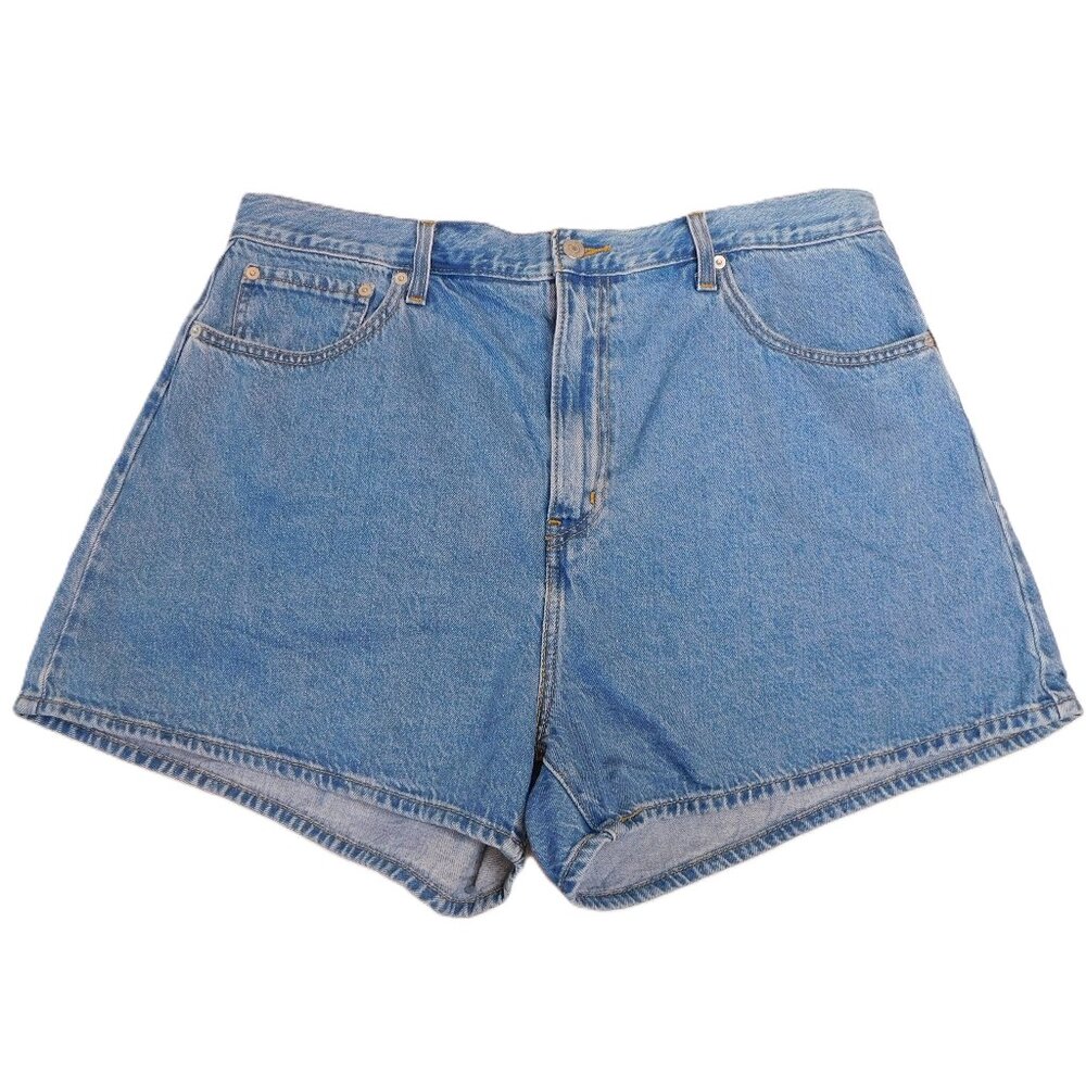 Levi's High Loose Light Blue High-Waist Denim Jean Shorts - Picture 1 of 9